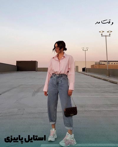 مدل استایل پاییزی دخترانه که در آن از رنگ های سرد استفاده شده است.