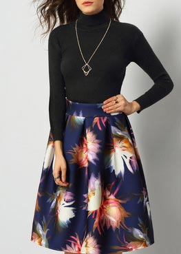 مدل دامن کلوش گلدار مناسب فرم بدن مثلث معکوس