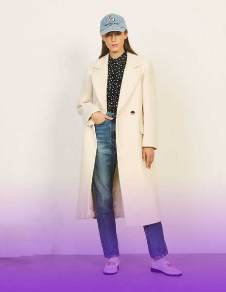 مدل مانتو بلند و جلوباز دخترانه با شلوار جین راسته