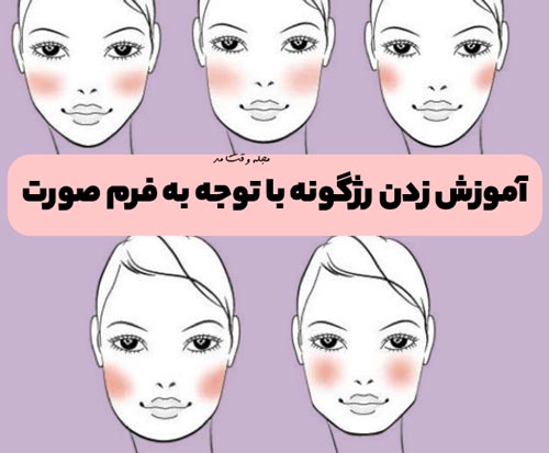 آموزش زدن رژگونه با توجه به انواع مدل فرم صورت