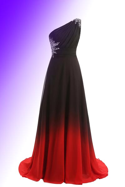 لباس مجلسی بلند و شیک قرمز و مشکی