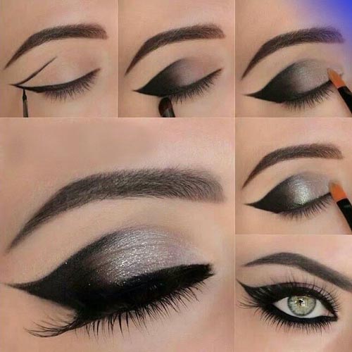 آموزش تصویری آرایش اسموکی یا دودی چشم با سایه و خط چشم
