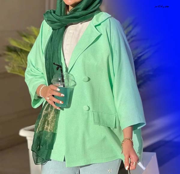 مانتو کتی کوتاه زنانه و جلو دکمه دار جدید