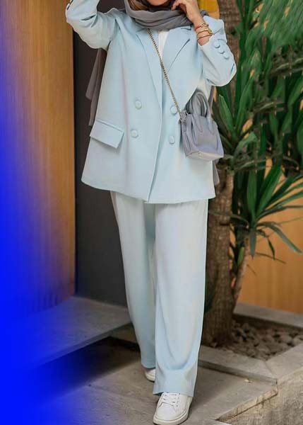 مدل مانتو کتی کوتاه زنانه ست با شلوار بگ پارچه ای