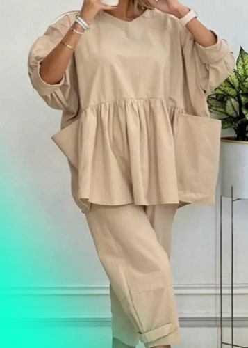 ست شلوار برمودا با مانتو لنین